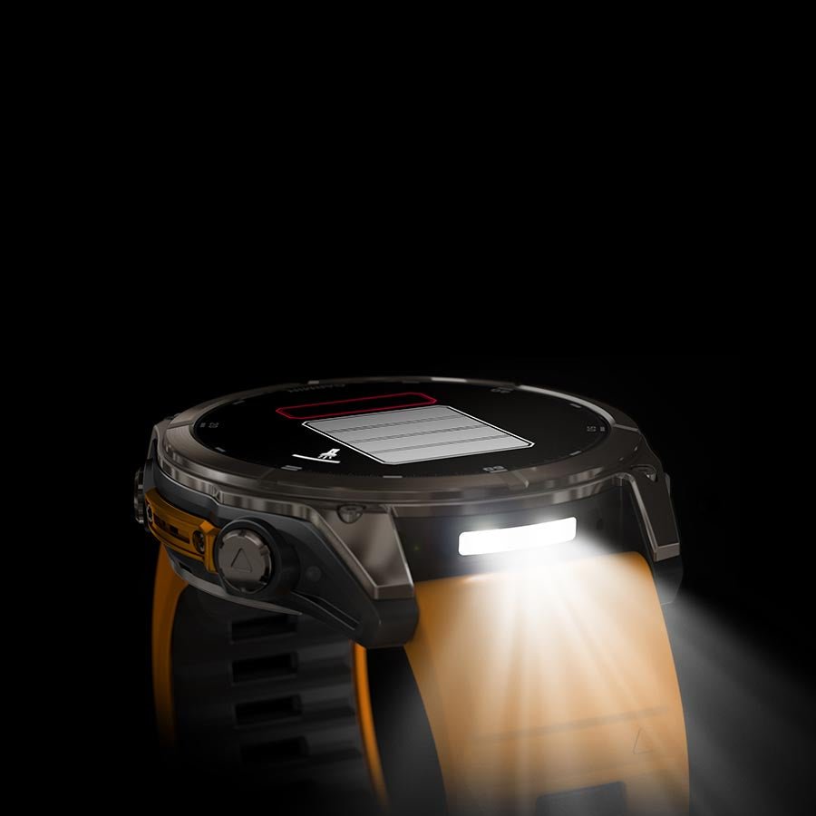 Watches Garmin Garmin fenix 8 AMOLED Sapphire 51mm Watch Watch Color: Titanium Wristband: Orange/ Graphite - Silicone Black
