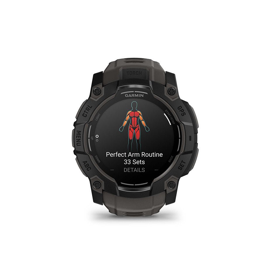 Watches Garmin Garmin Instinct 3 50mm AMOLED Watch Watch Color: Black Wristband: Charcoal - Silicone Dark Slate Gray