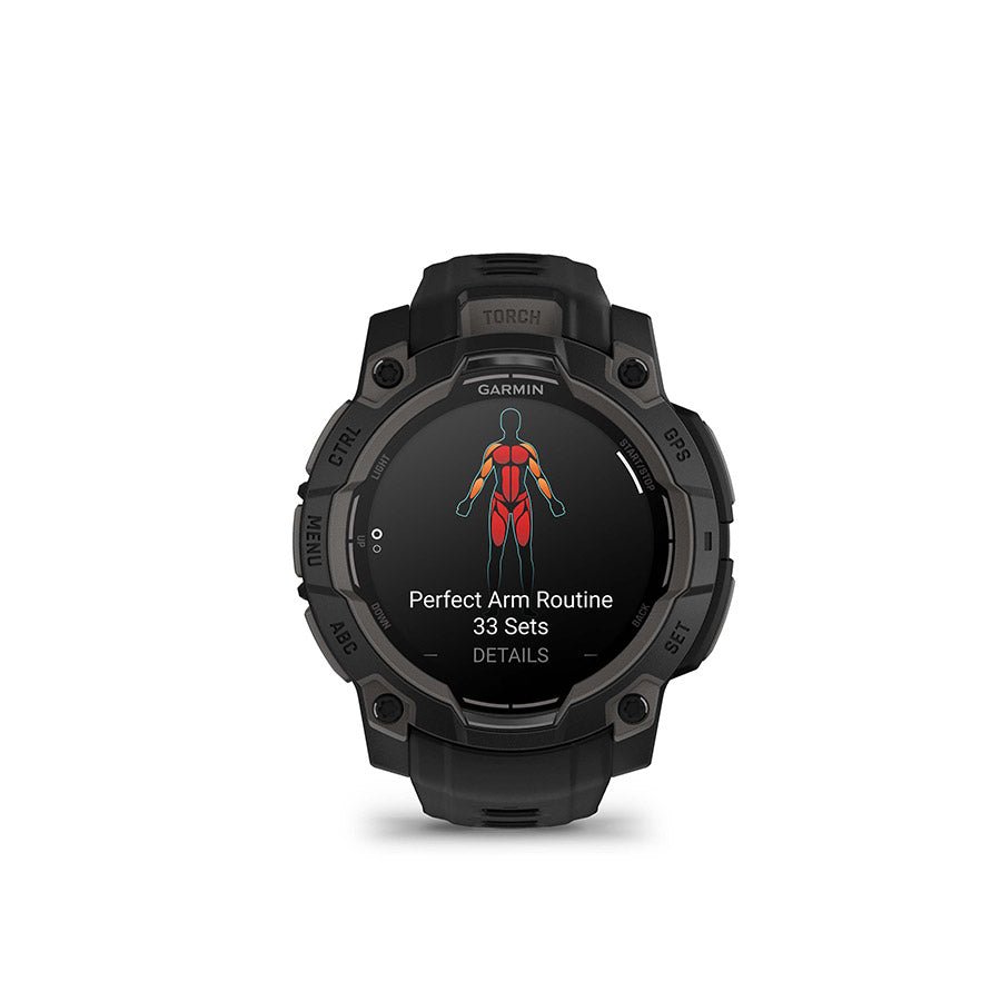 Watches Garmin Garmin Instinct 3 45mm AMOLED Watch Watch Color: Black Wristband: Black - Silicone Dark Slate Gray