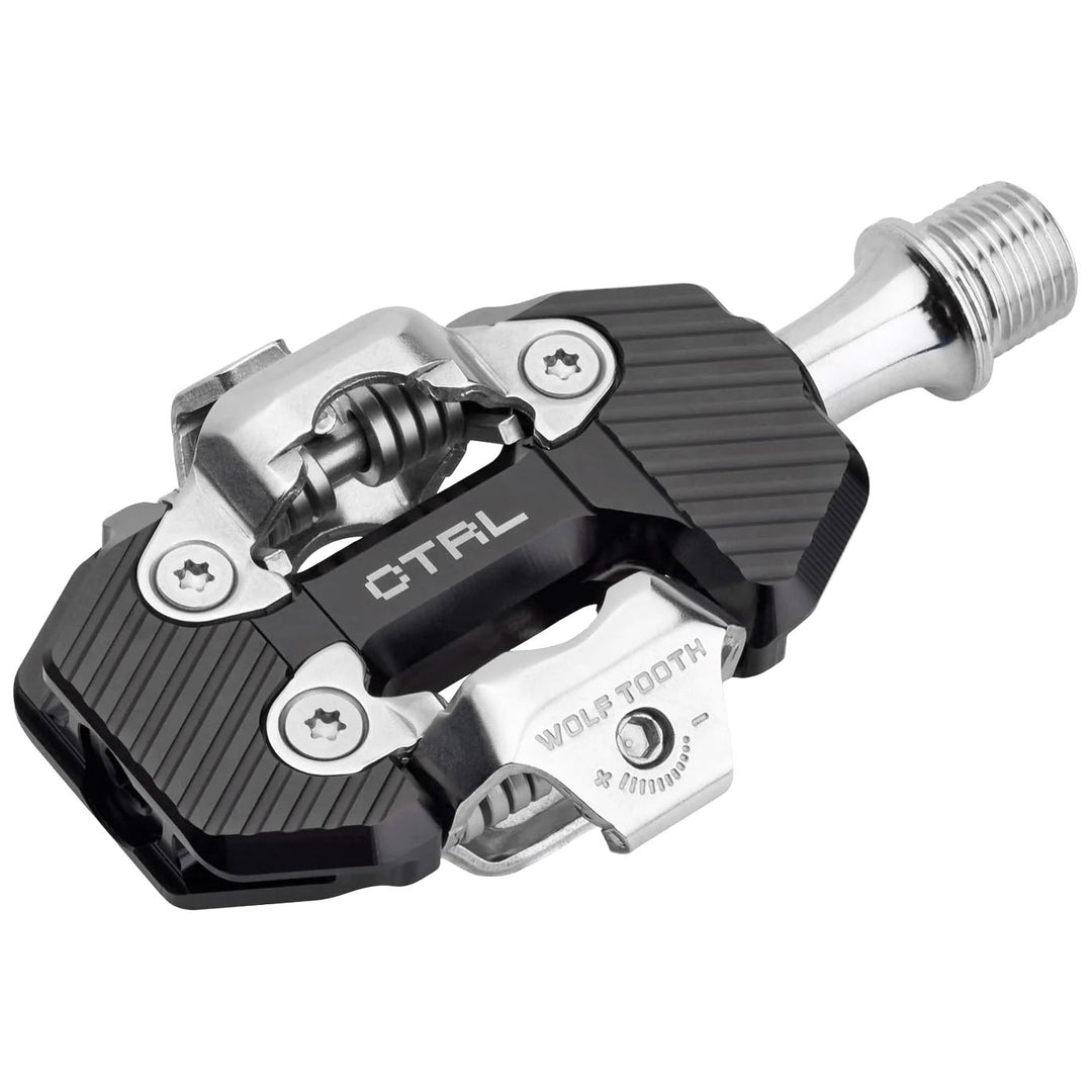 Wolf Tooth CTRL Trail Performance Clipless Pedals - Dual Sided Clipless Alloy 9/16" BLK Pair Shimano SPD