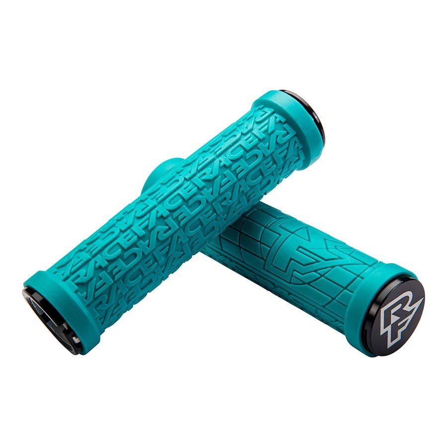 Grips Race Face RaceFace Grippler Grips - Turquoise Lock-On 30mm Dark Cyan