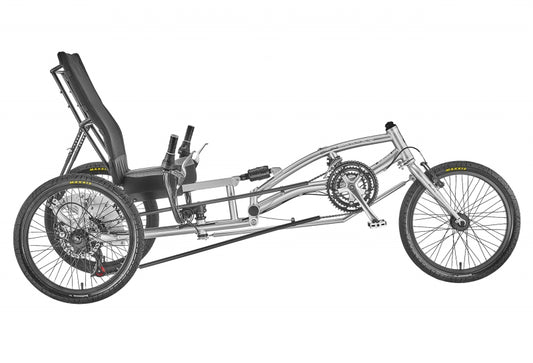 Sun seeker EZ-3 USX HD Trike Unisex 36-47` X-Seam Ultra Silver 20` Black 78` (198cm) 21 Speed Disc/Rim Brake