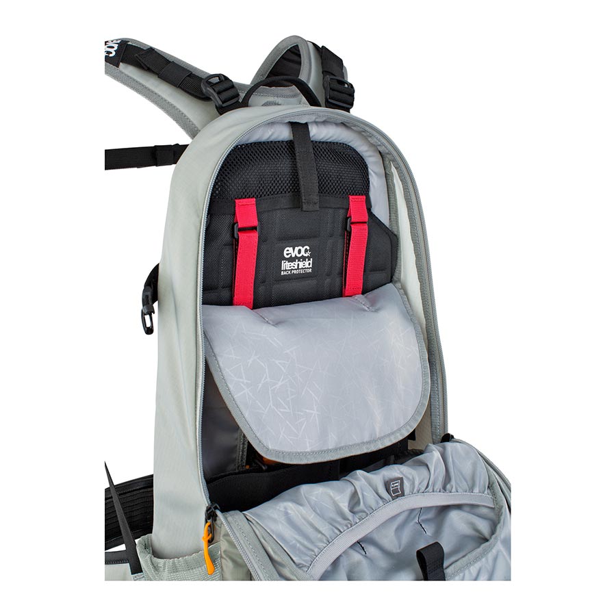 Backpack & Messenger Bags EVOC EVOC FR Enduro E-Ride 16 Protector backpack 16L Stone/Bright Orange ML Dark Gray