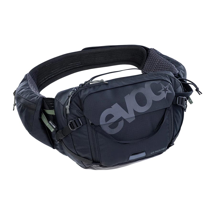 Hip Packs EVOC EVOC Hip Pack Pro 3 +1.5L Bladder Hip Pack 3L Included (1.5L) Black Dark Slate Gray