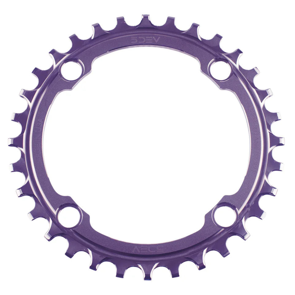 5Dev 104 BCD Titanium Chainrings 34T Purple