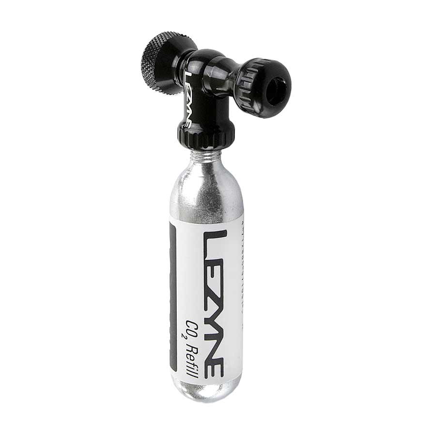 CO2 Inflators/Cartridges Lezyne Lezyne Control Drive C0-2 Inflator Slip-fit Shcrader/Presta includes 16g cartridge Neoprene Sleeve BLK Black