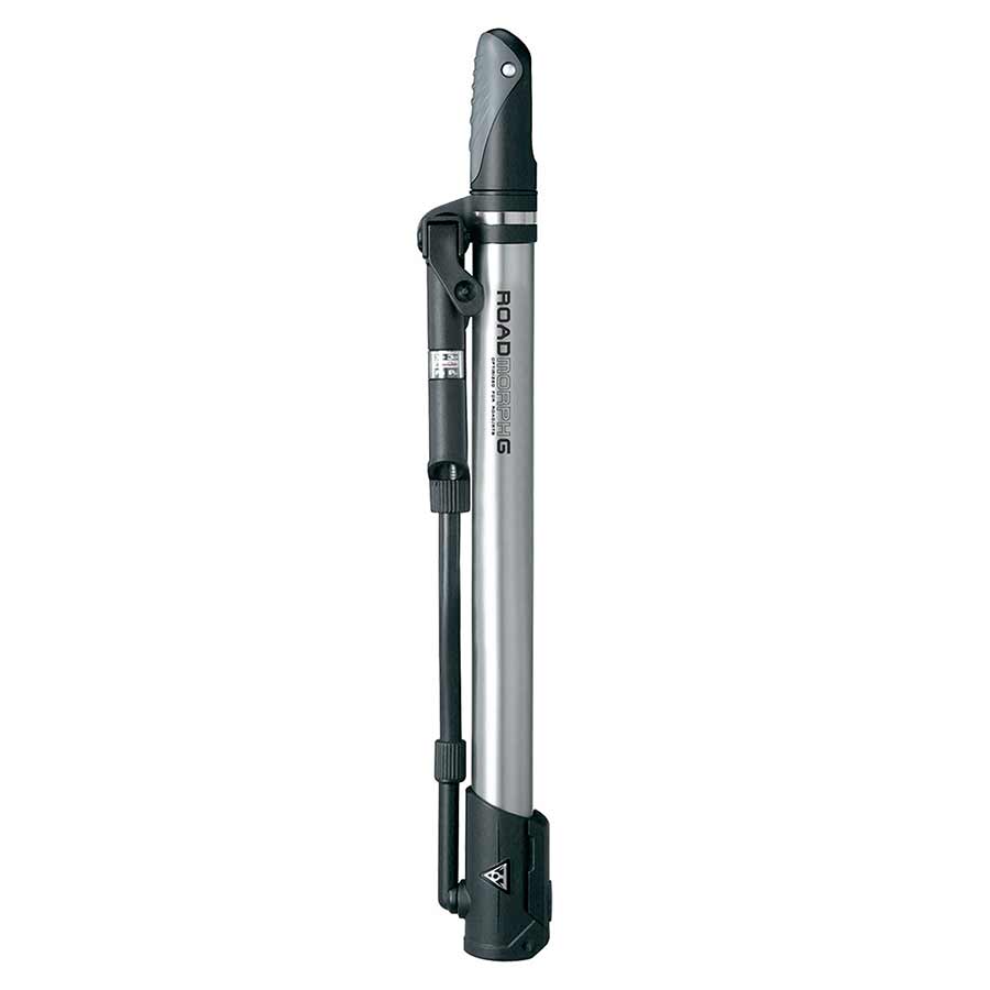 Frame Pump Topeak Topeak Road Morph Mini Pump with Gauge - 140psi Silver/Black Dark Slate Gray