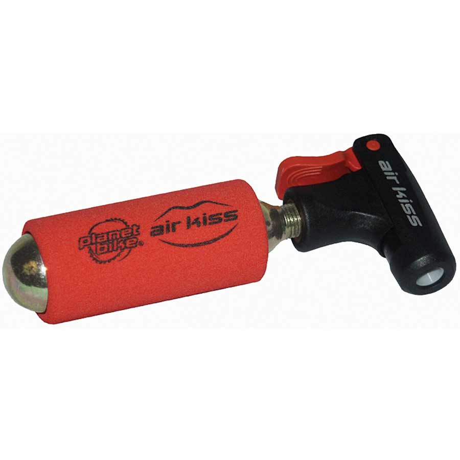 CO2 Inflators/Cartridges Planet Bike Planet Bike Air Kiss CO2 Inflator Includes 16g Threaded Cartridge Sleeve Black
