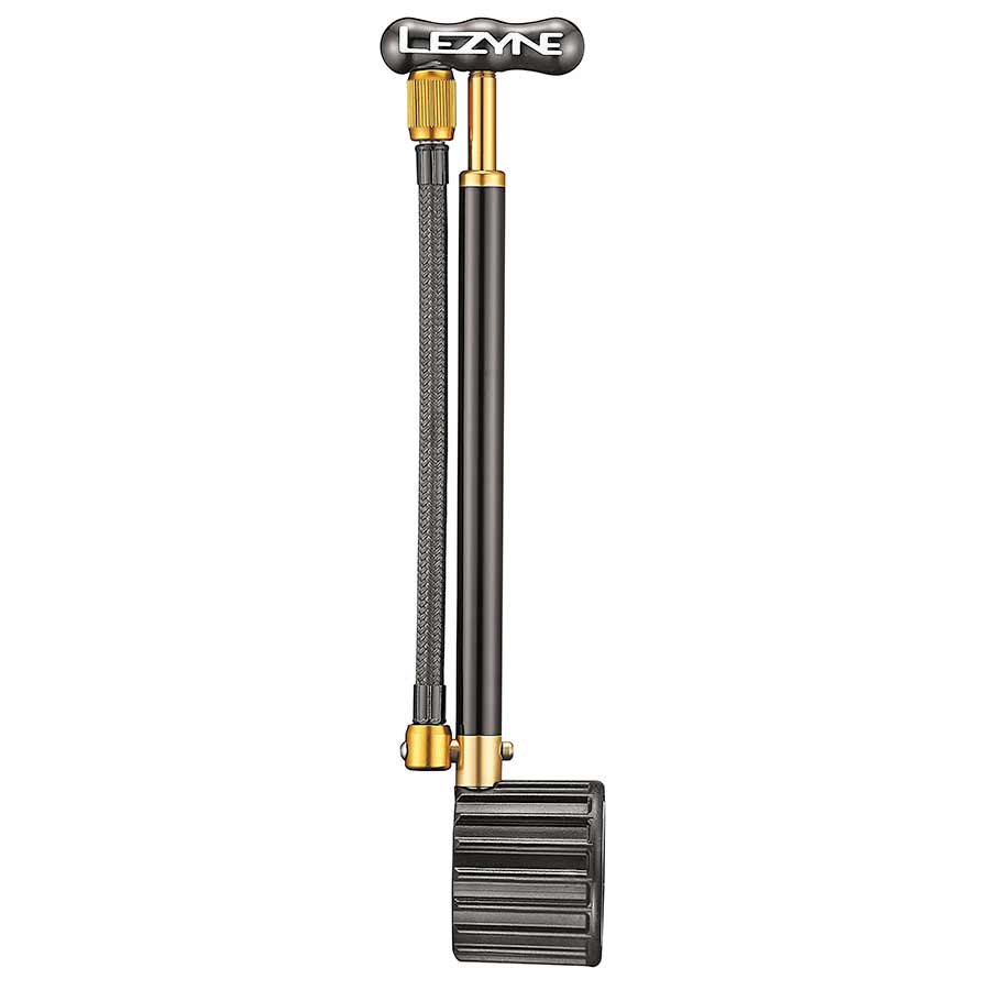 Shocks Pumps Lezyne Lezyne Shock Drive Pump with Braided Hose and 400psi Gauge Black Dark Slate Gray