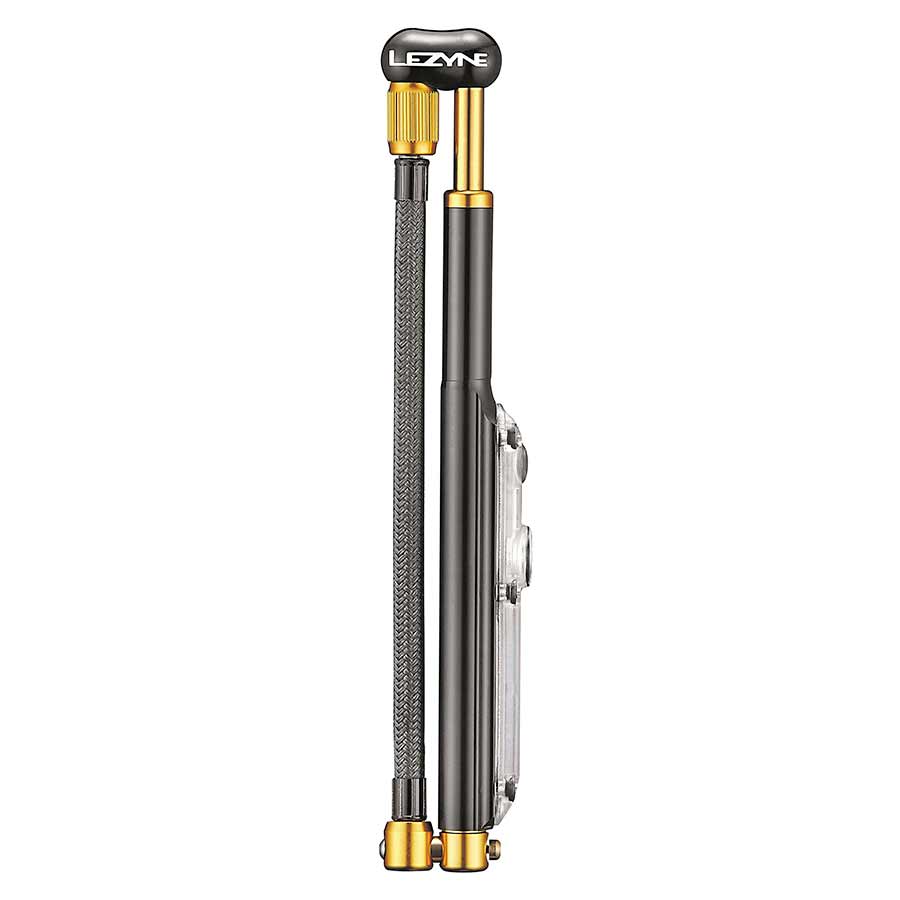 Shocks Pumps Lezyne Lezyne Digital Shock Drive Pump 350 psi with zero-loss chuck head Black/Gold Dark Slate Gray