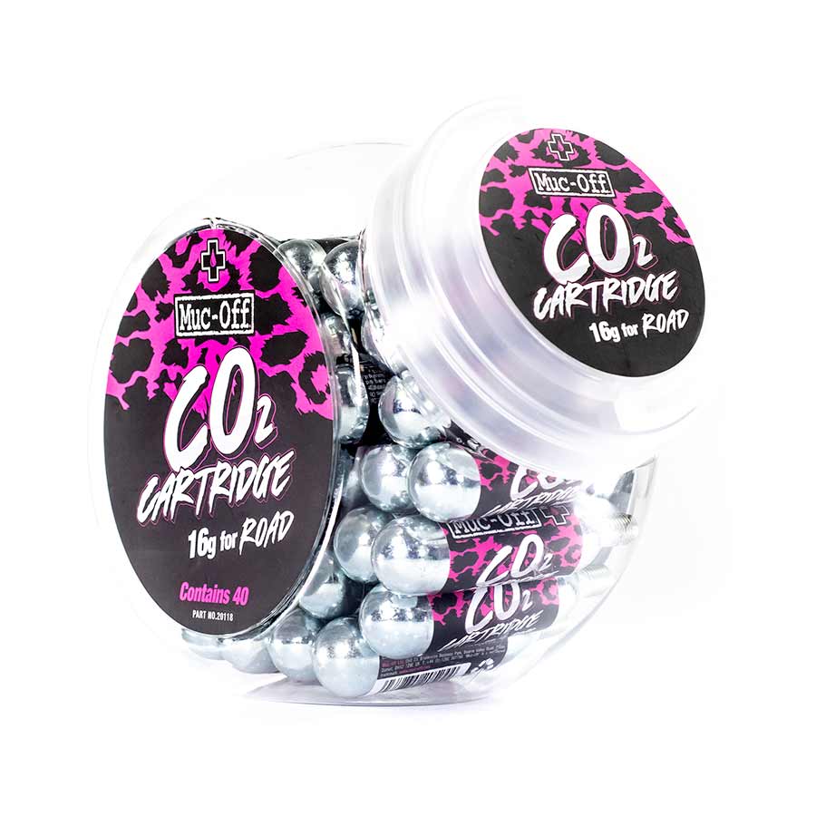 CO2 Inflators/Cartridges Muc-Off Muc-Off CO2 Cart 16g Threaded 40/Count Dark Slate Gray