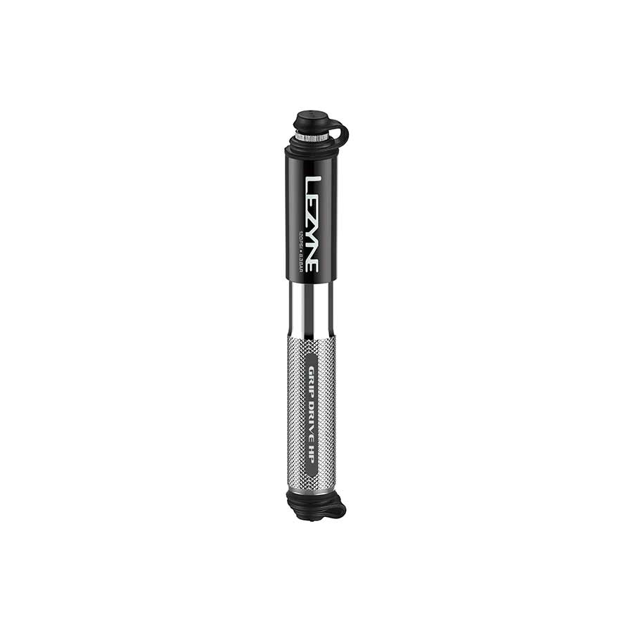 Frame Pump Lezyne Lezyne Grip Drive HP Pump ABS Flip Chuck 120PSI Silver 185mm Dark Slate Gray