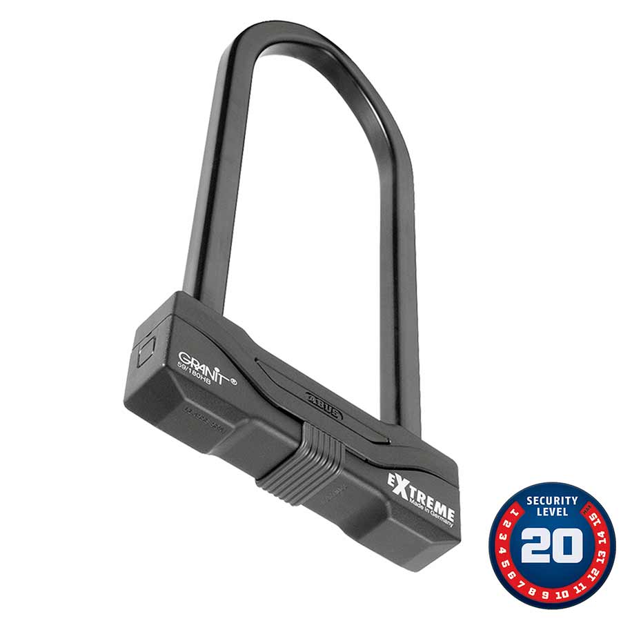 U-Lock Abus Abus Granit Extreme XPlus 59 U-Lock Key 16mm 11.1cm x 26.0cm 4.3" x 10.2" Black Dim Gray