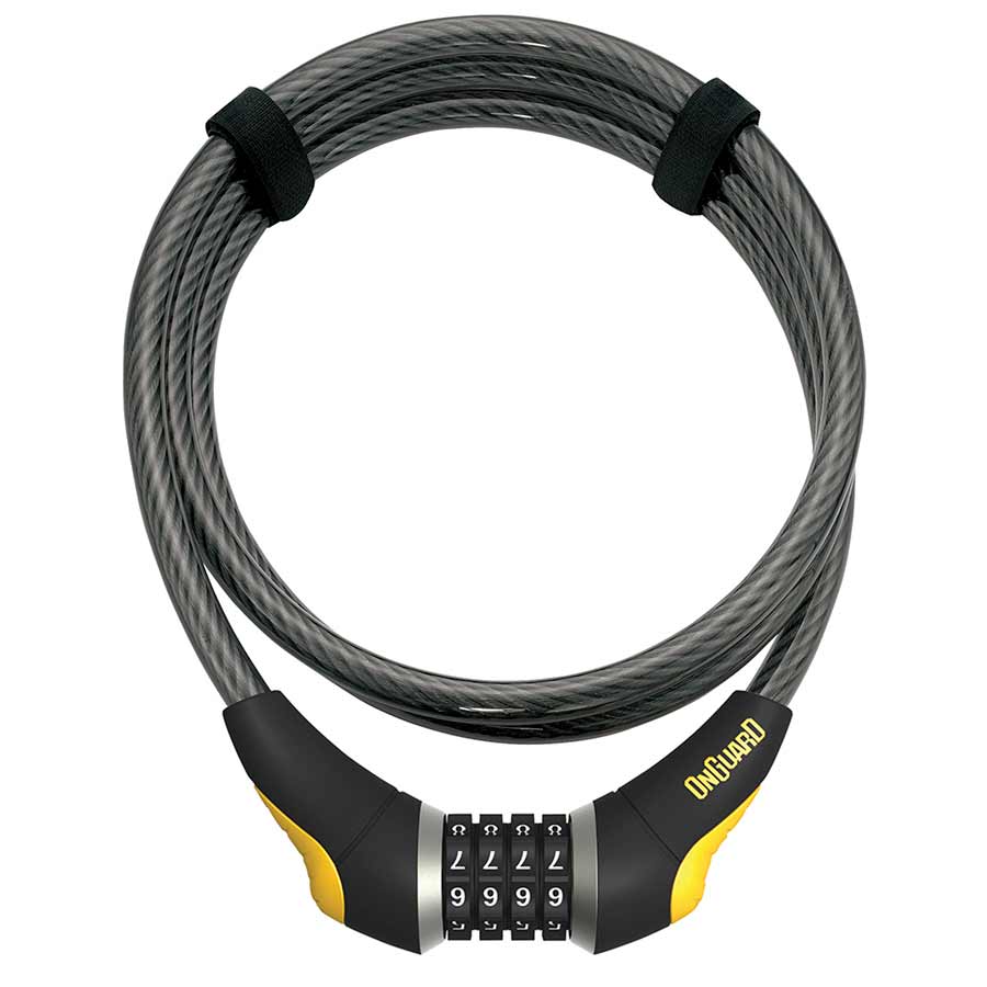 Cable Locks OnGuard OnGuard Akita Resettable Combo Cable Lock: 6 x 10mm Gray/Black/Yellow Dark Slate Gray