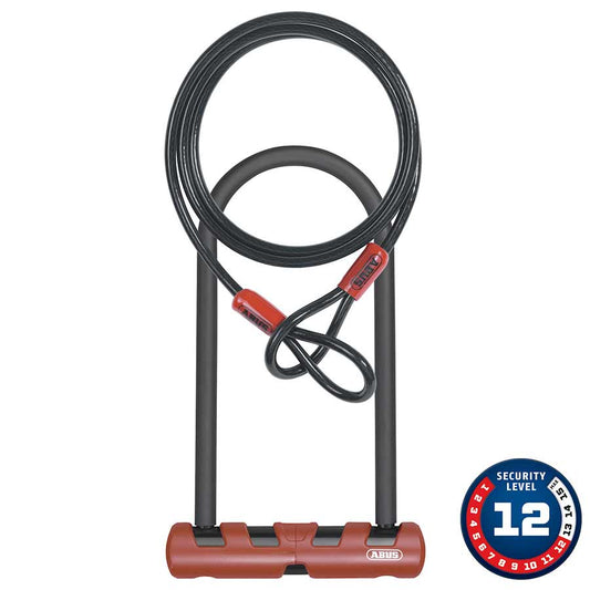 U-Lock Abus Abus Ultimate ComboPack - 420STD 9" U-lock 10mm/120cm Cable USH Bracket Dark Slate Gray