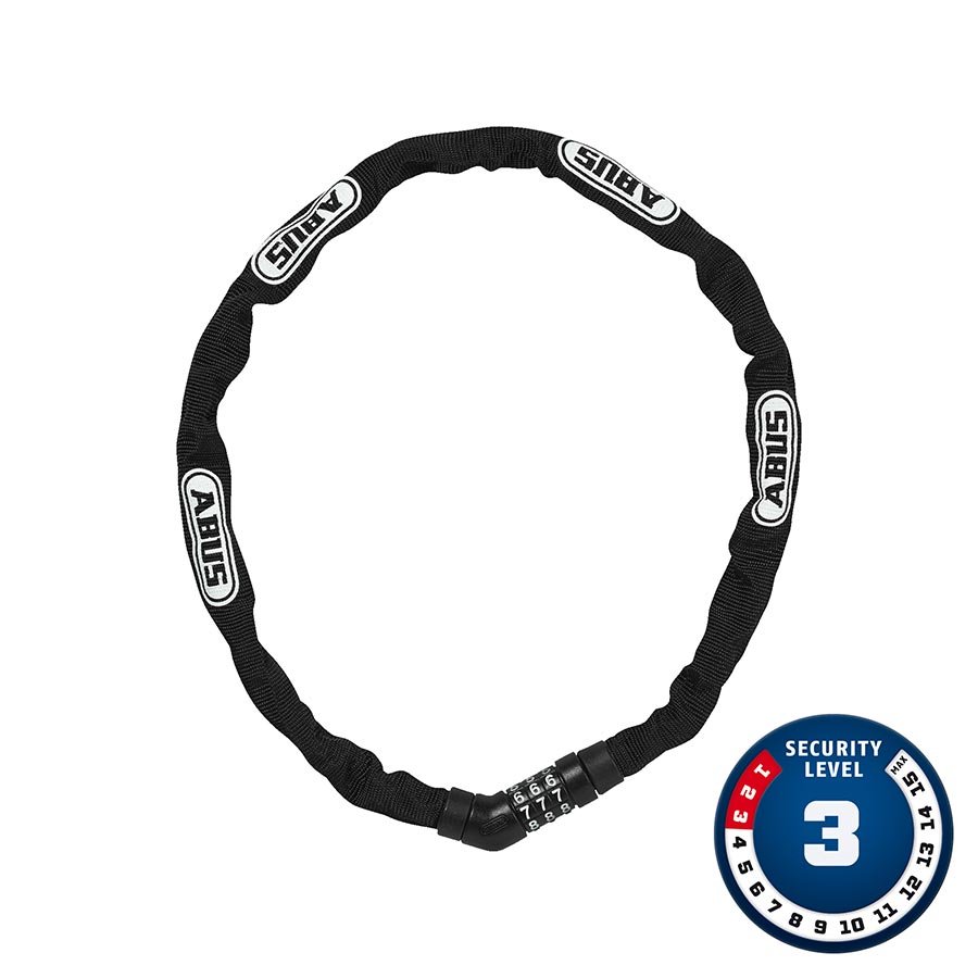 Chain Locks Abus ABUS Steel-O-Chain 4804C Combination Lock: 75/4mm Black Dark Slate Gray