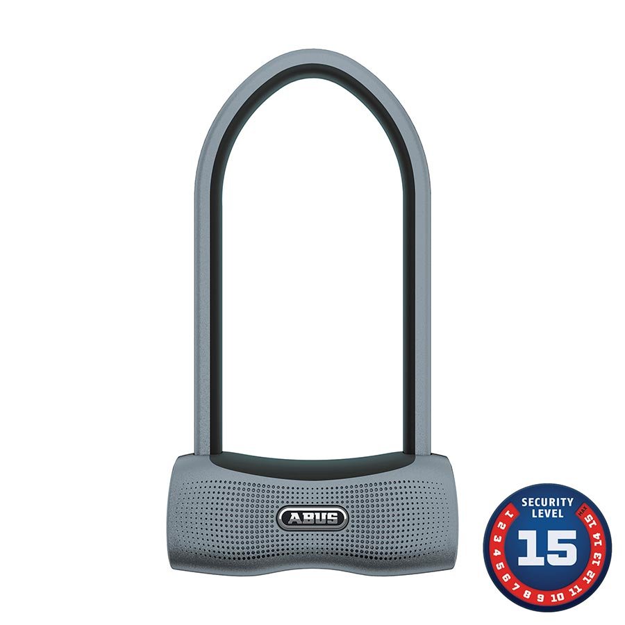 U-Lock Abus Abus 770A SmartX U-Lock Smart 160x300mm 6.3x11.8 Thickness in mm: 13mm Black KF Bracket Light Slate Gray