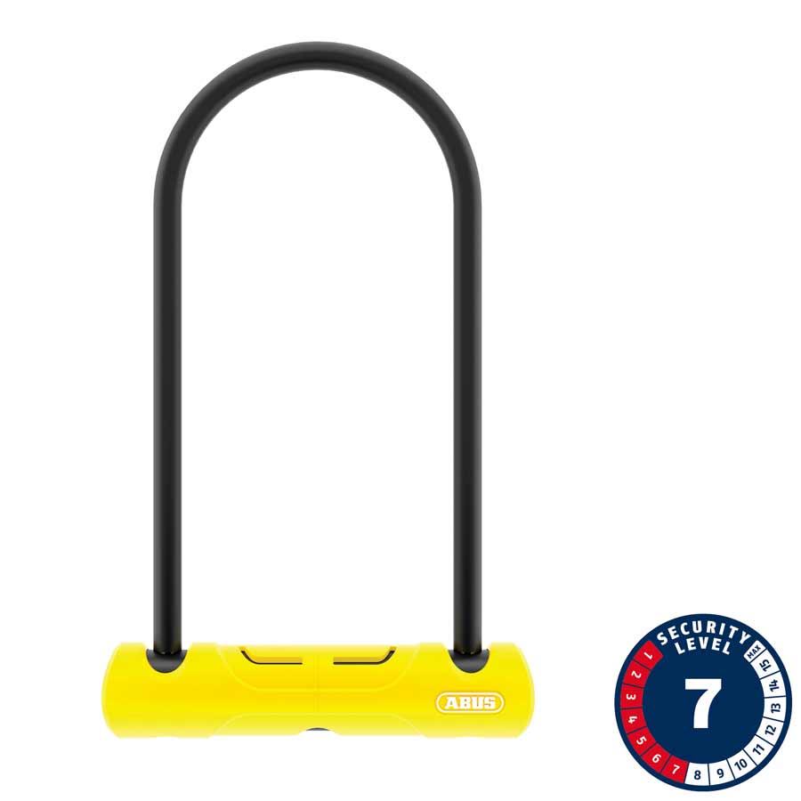 U-Lock Abus ABUS 402 U-Lock - 4.3x9" Keyed Black Includes bracket Light Goldenrod