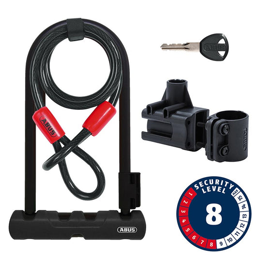 U-Lock Abus Abus Ultra 410K + Cobra U-Lock Key 12mm 170x230mm 6.7x9 Black Dark Slate Gray