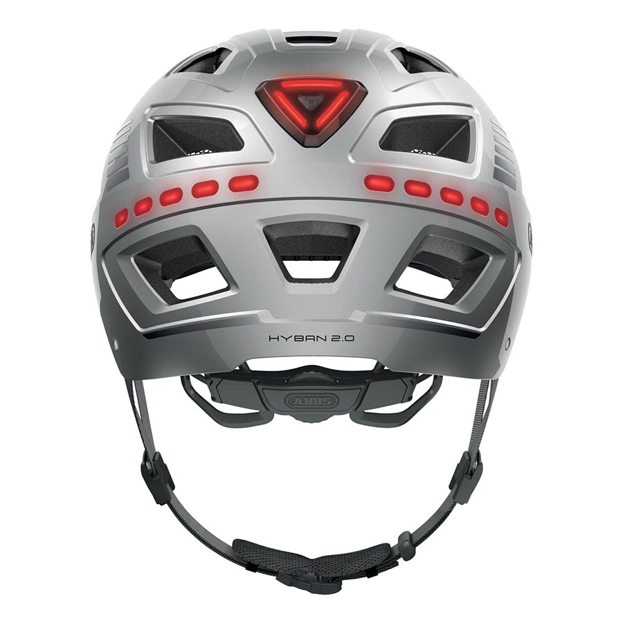 Helmets Abus Abus Hyban 2.0 LED Helmet - Signal Silver Medium Light Slate Gray