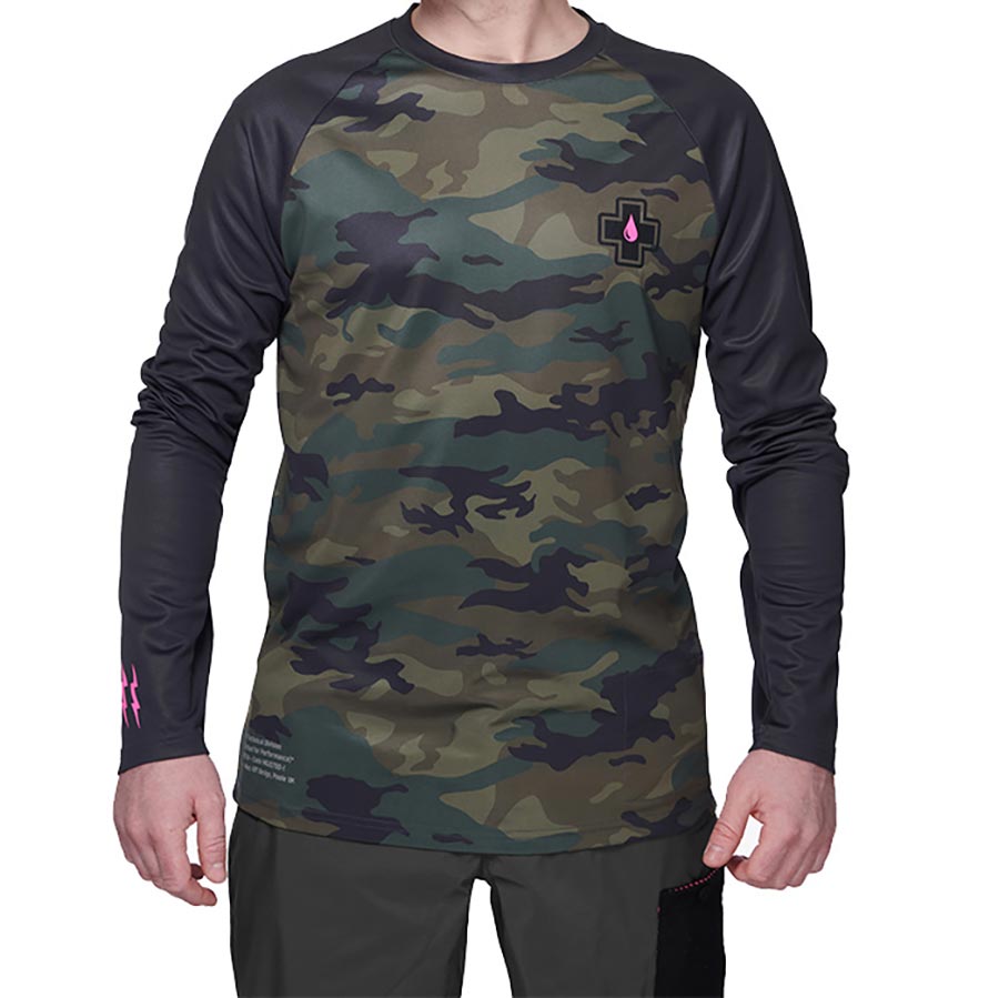 Jerseys Muc-Off Muc-Off Premium Riders Jersey Long Sleeves Men Camo M Dark Slate Gray