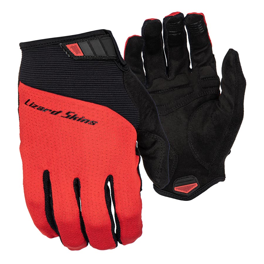 Full Finger Gloves Lizard Skins Lizard Skins Monitor Traverse Full Finger Gloves Crimson Red M Pair Black