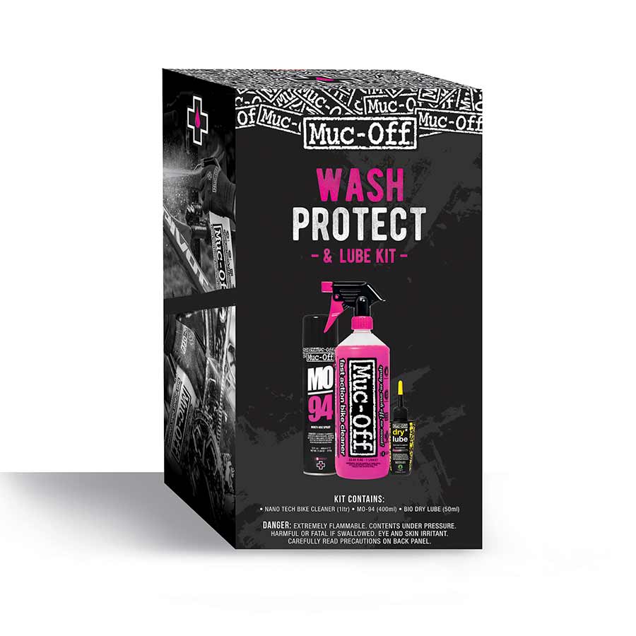 Degreaser / Cleaner Muc-Off Muc-Off Bike Care Kit: Wash Protect and Lube with Dry Conditions Chain Oil Gray