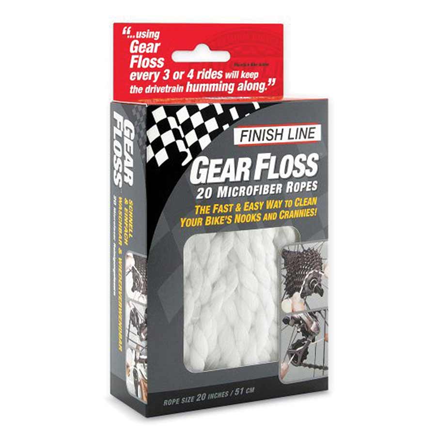 Cleaning Tools Finish Line Finish Line Gear Floss Microfiber Cleaning Rope Light Gray