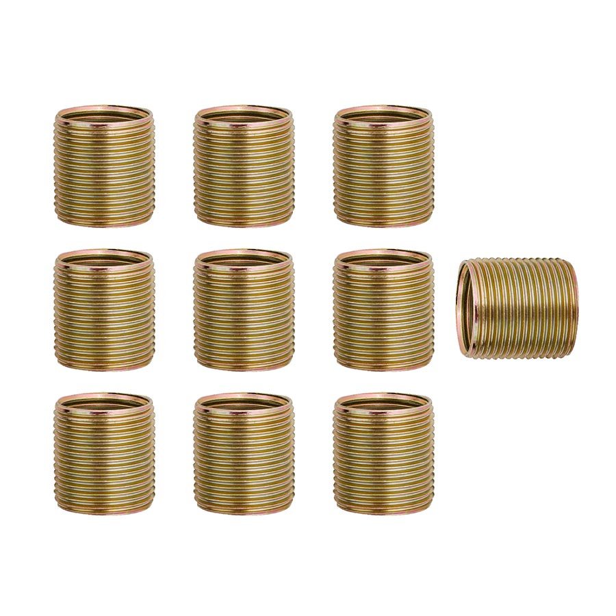 Thread Repair Unior Unior Proprietary Crank Repair Pedal Thread Inserts Right Crankarm 9/16" 10 Pack Brass Sienna