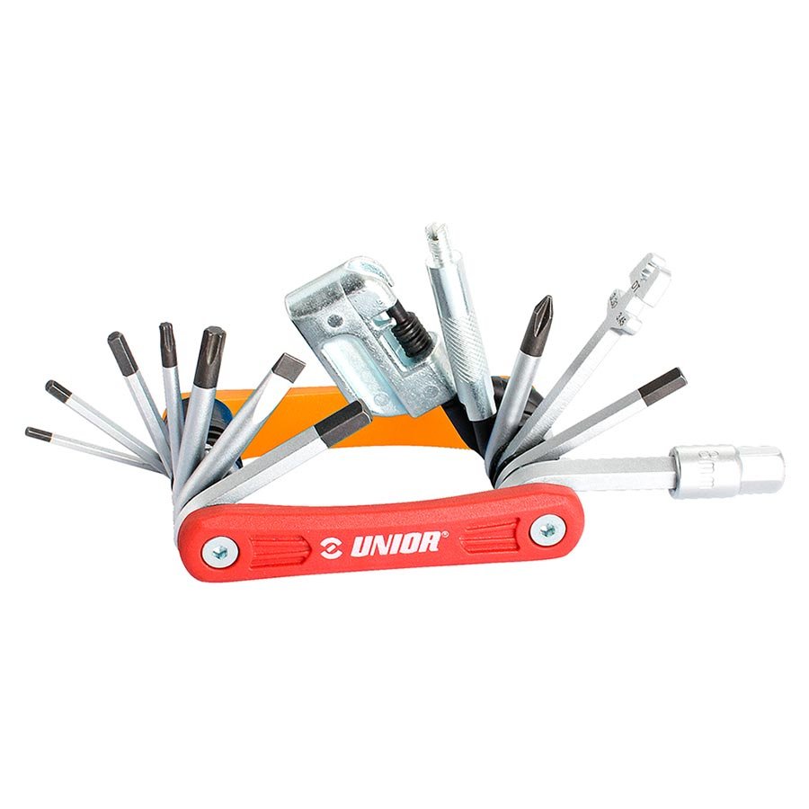 Multi Tools Unior Unior EURO17 Multi-Tools Number of Tools: 17 Red/Orange Light Gray