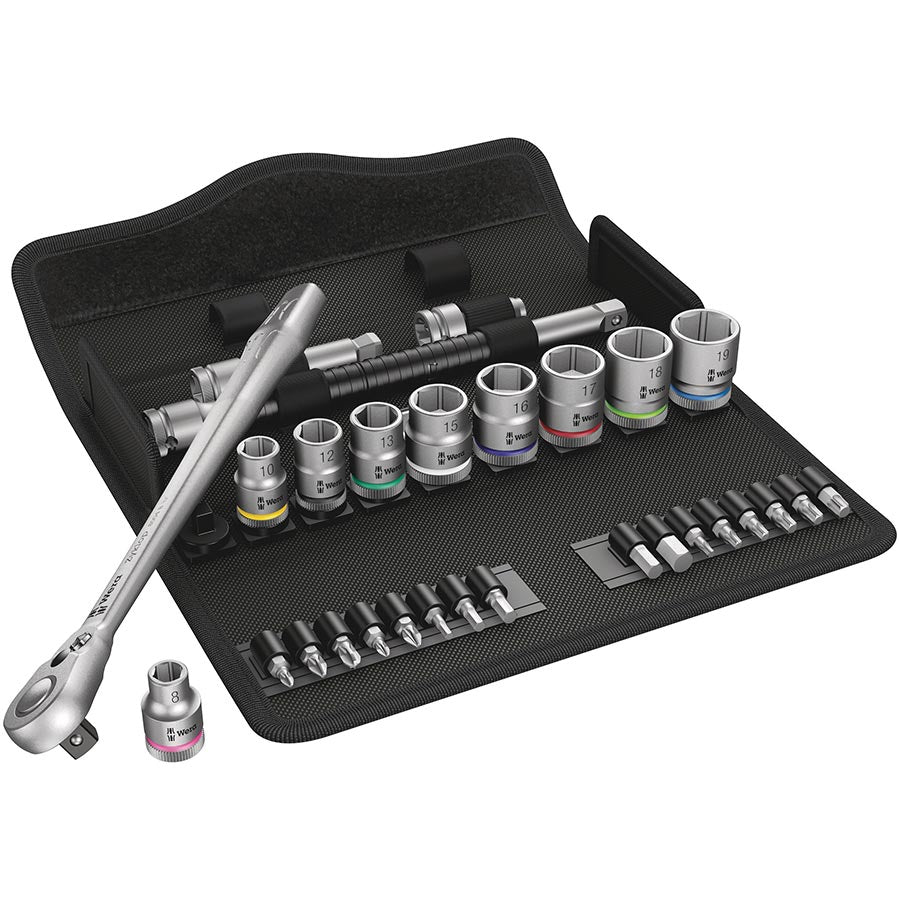 Ratchets and Bits Wera Wera 8100 SB 8 Zyklop Metal Ratchet Set - 3/8" Drive Metric Switch Lever Dark Slate Gray