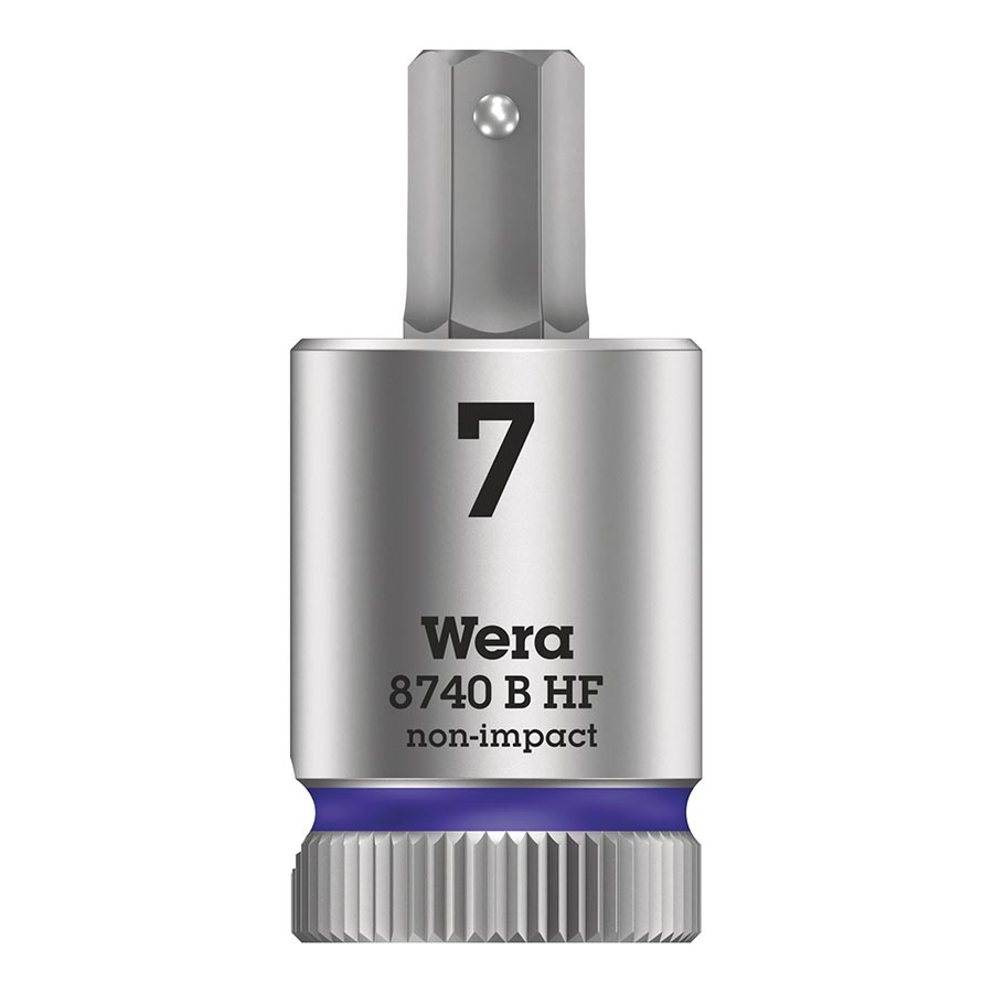 Sockets and Bits Wera Wera 8740B HF Zyklop 3/8 Drive Hex 7.0 x 38.5mm with HF Light Slate Gray