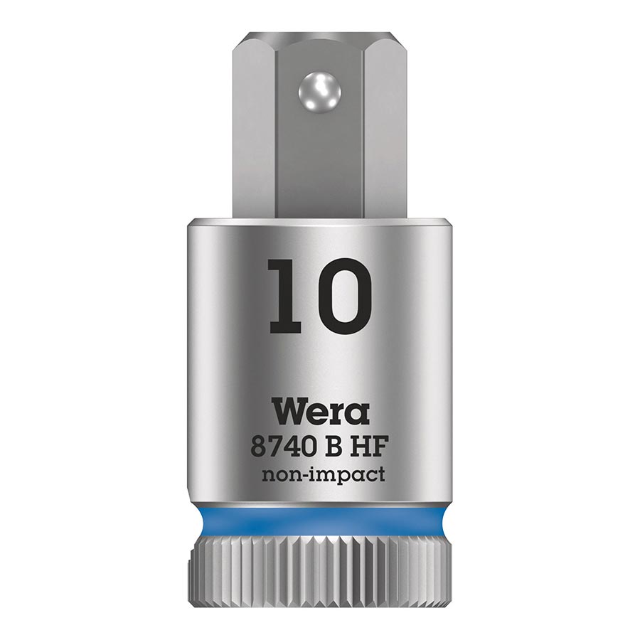 Sockets and Bits Wera Wera 8740B HF Zyklop 3/8 Drive Hex 10.0 x 38.5mm with HF Dark Gray