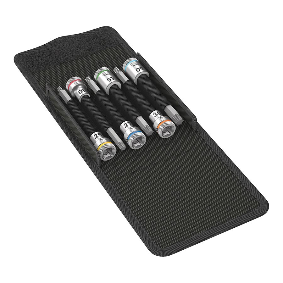 Ratchets and Bits Wera Wera 8767 B TORX HF 1 Zyklop bit socket set holding function - 3/8" drive 6 pieces Dark Slate Gray