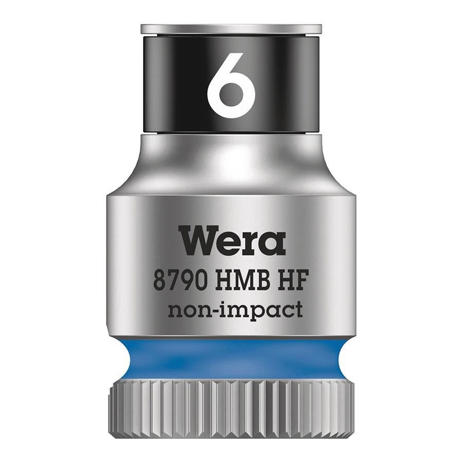 Sockets and Bits Wera Wera 8790 HMB HF Zyklop 3/8 Drive 6.0mm Socket with HF Light Slate Gray