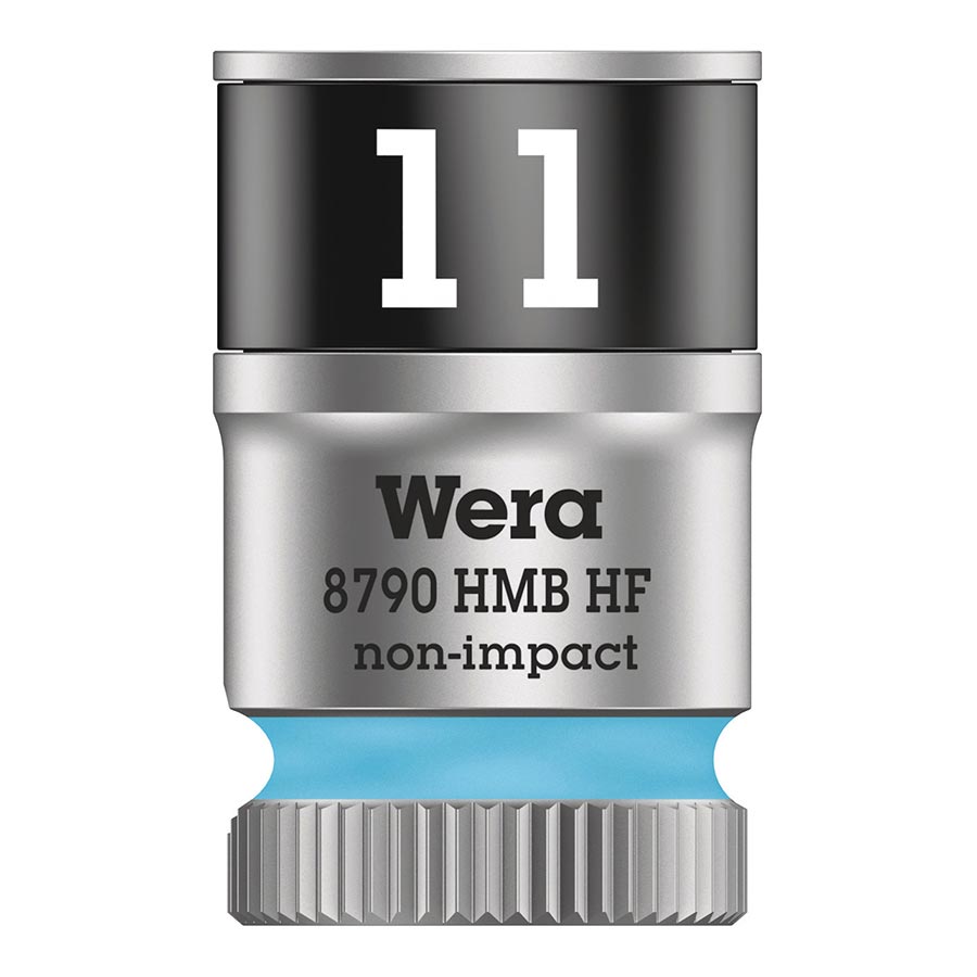Sockets and Bits Wera Wera 8790 HMB HF Zyklop 3/8 Drive 11.0mm Socket with HF Light Slate Gray