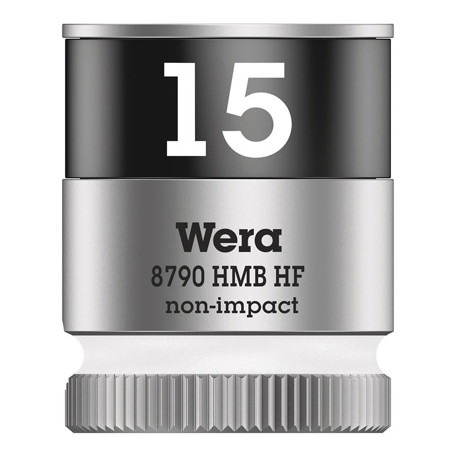Sockets and Bits Wera Wera 8790 HMB HF Zyklop 3/8 Drive 15.0mm Socket with HF Gray