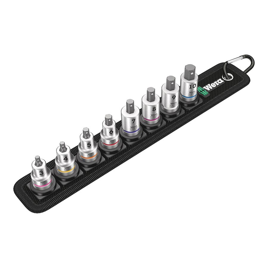 Ratchets and Bits Wera Wera Belt B 2 Zyklop In-Hex-Plus bit socket set holding function - 3/8" drive 8 pieces Dark Slate Gray