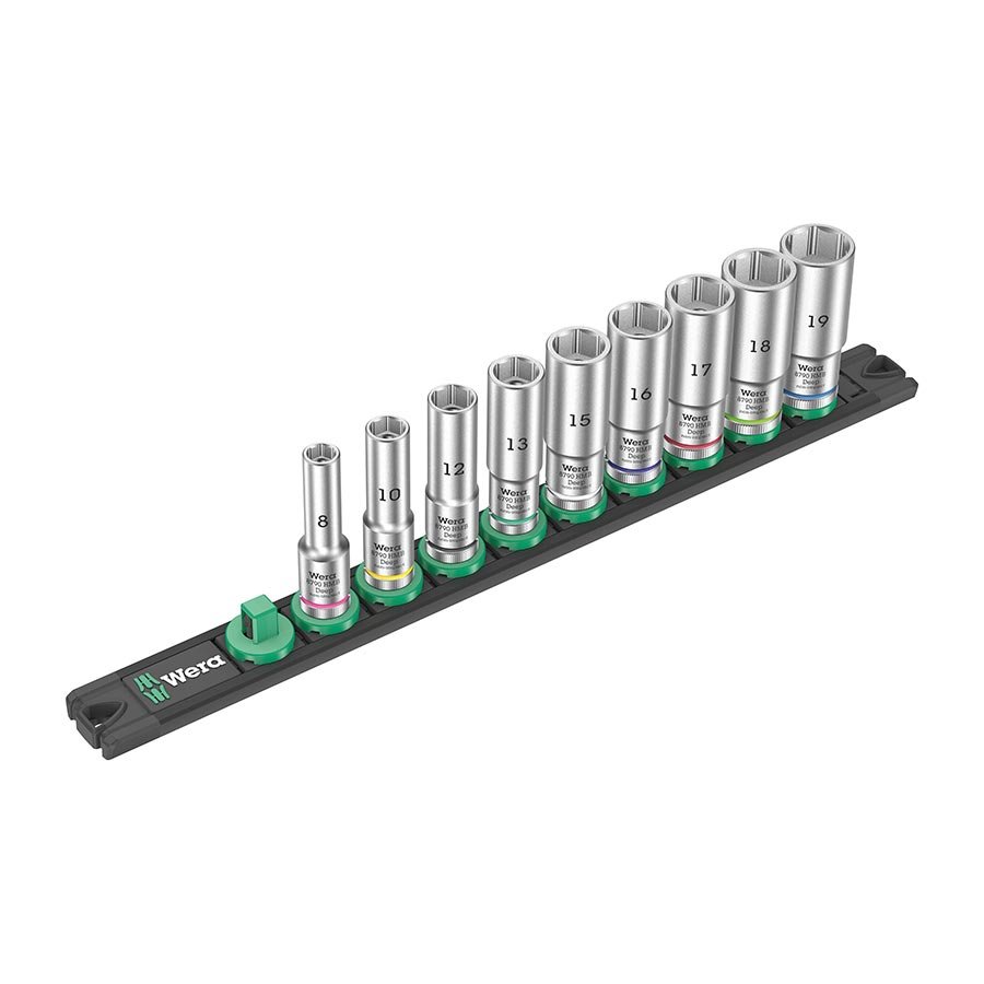 Sockets and Bits Wera Wera 8790 HMB : Metric 3/8 : 81012131516171819mm Set Slate Gray