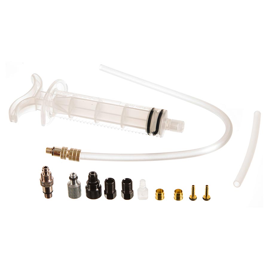 Brake Tools Tektro Tektro Basic Bleed Kit - Includes Syringe Plastic Tubing Hose Retainer Compression Ferrules  Brass Inserts Inlet/Outlet Valve Antique White