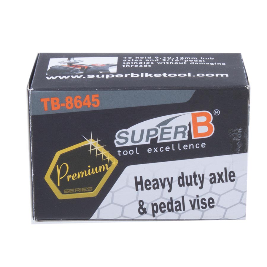 Super-B TB-8645 Axle vise for 9 10 12 hub axles and 9/16'' pedal spindles