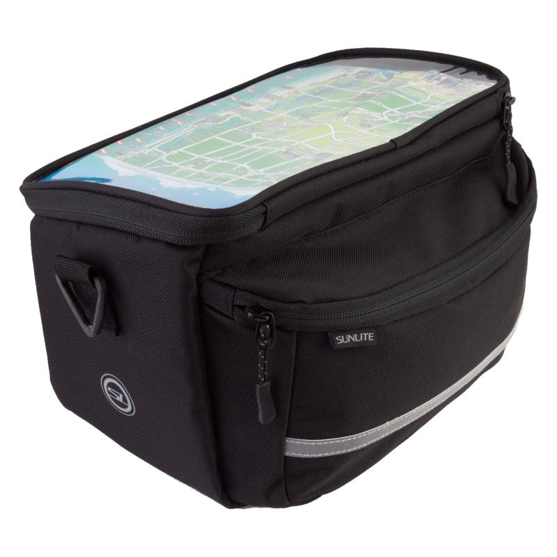 Bags Sunlite Sunlite Handlebar Map Bag Quick Release 9.8x5.5x7.1` 350 c.i. Black Dark Slate Gray