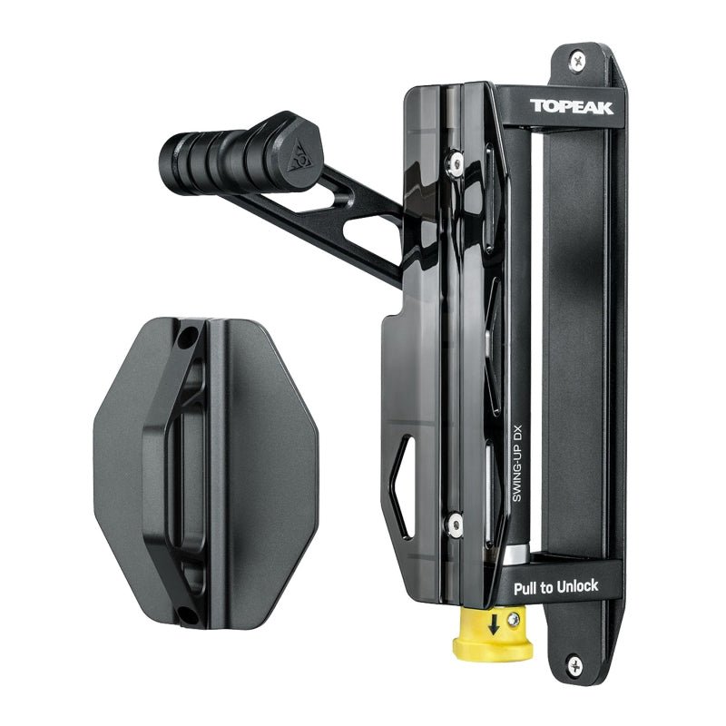 Storage Topeak Topeak Swing-Up DX Bike Holder  Tires up to 2.35` 35lbs 11.5` x 6.3` x 3` Black Swing Up DX Dark Slate Gray