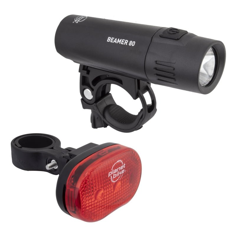 Lights Planet Bike Planet Bike Beamer 80 Headlight and Blinky 3 Taillight Set Dark Slate Gray
