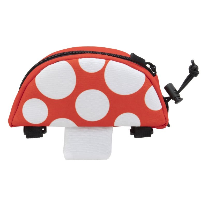 Bags Snack! Snack! Mushroom Frame Bag Velcro Straps 8x5x1.5` 60 c.i. Red/White Light Gray