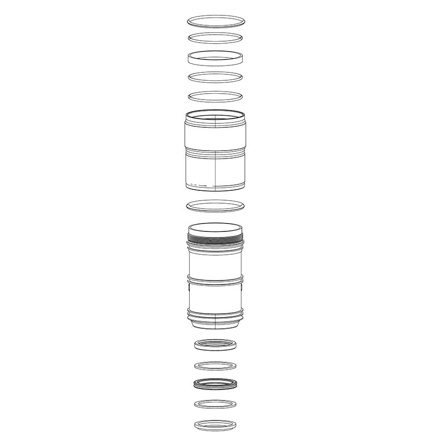 Rear Shock Parts & Service Kits RockShox RockShox DebonAir Air Can Upgrade Kit 216mm x 63mm  B1 Later Monarch 2014+/RT32013+ Light Slate Gray