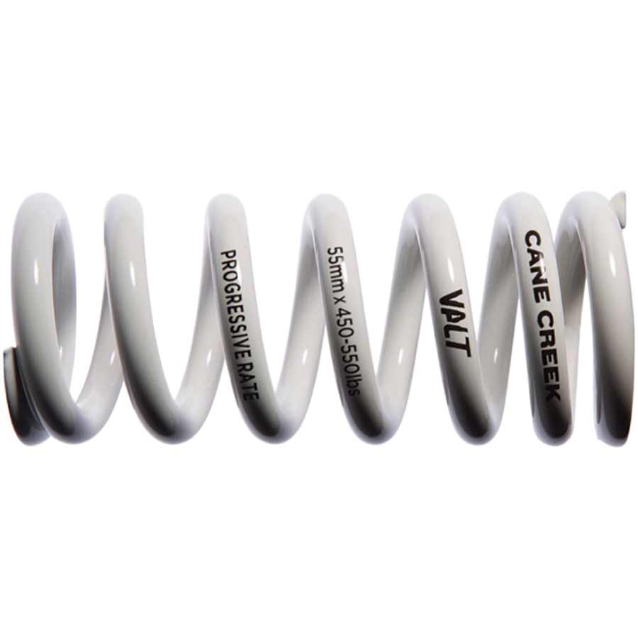 Rear Shock Spring Cane Creek Cane Creek Progressive Rate VALT Lightweight Rear Shock Spring - 55mm x 500-610lbs White Gray