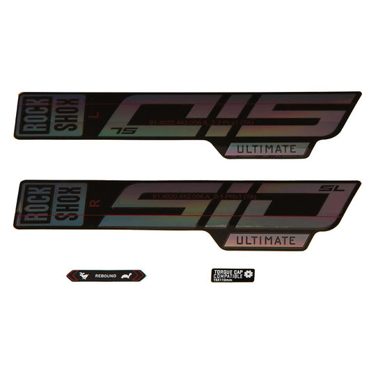 Sticker/Decal RockShox Rockshox Fork Decal Kit - SID SL Ultimate 27.5"/29" Gloss Rainbow Foil/High Gloss BLK Dark Slate Gray