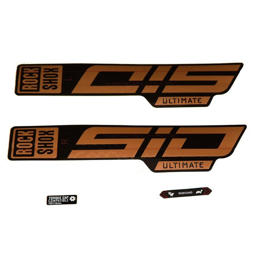 Sticker/Decal RockShox Rockshox Fork Decal Kit - SID Ultimate 27.5"/29" Matte Copper Foil/High Gloss BLK Black