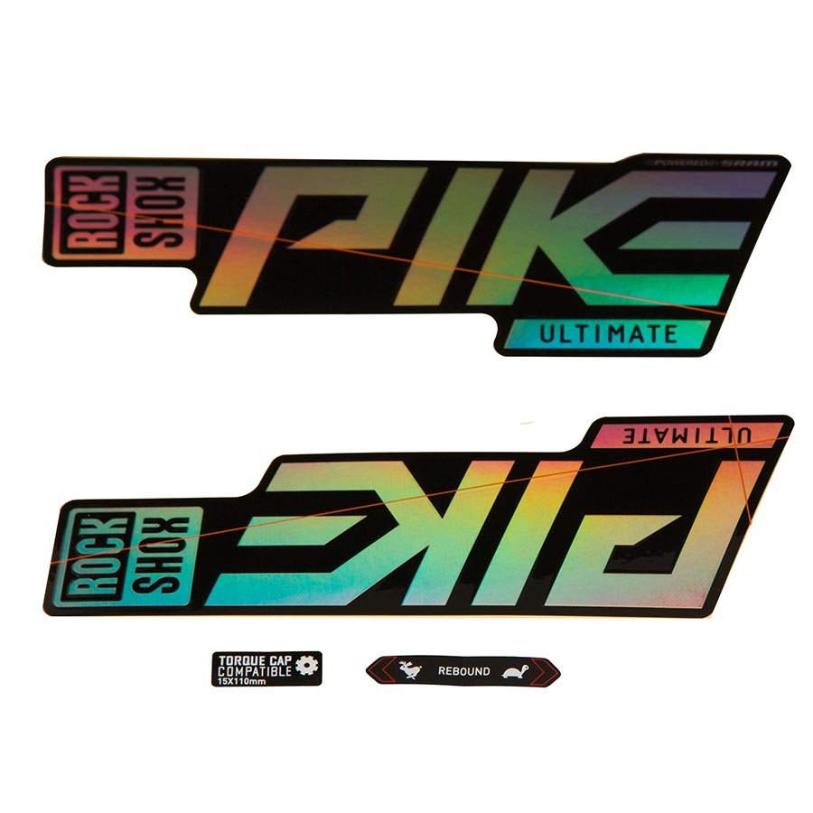 Sticker/Decal RockShox Rockshox Fork Decal Kit - Pike Ultimate 27.5"/29" Gloss Rainbow Foil/High Gloss BLK Dark Khaki